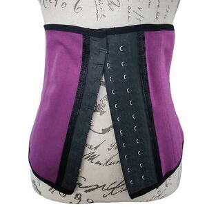 Verox Women's Size 36 Purple Black Waist Hook & Eye Cincher